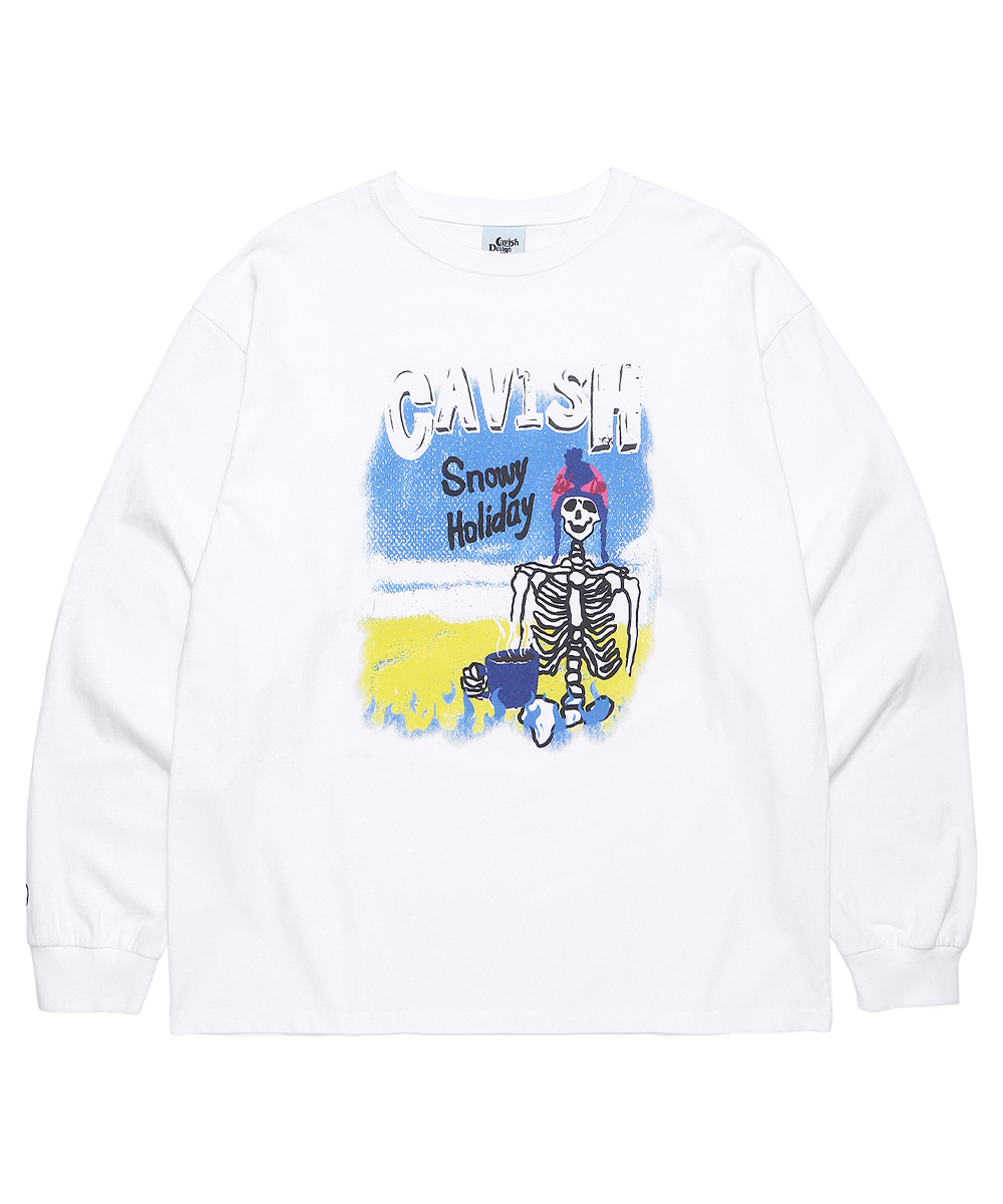 SNOWY HOLIDAY LS TEE [WHITE]