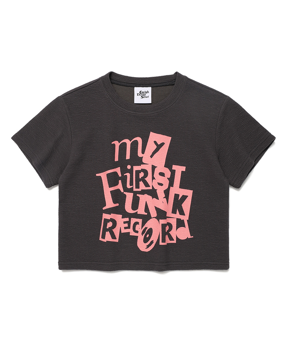 W FUNK RECORD CROPPED SS TEE[CHARCOAL]
