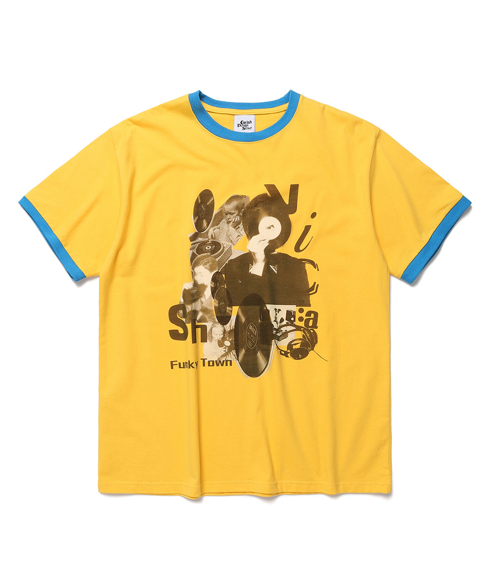 RINGER COLLAGE SS TEE[YELLOW]